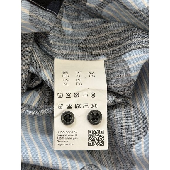 Hugo by Hugo Boss Men XL Ero Camo Striped Woven Extra Slim Fit Button-Down Shirt - Picture 7 of 7